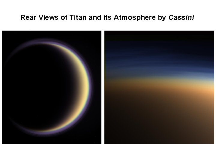 Rear Views of Titan and its Atmosphere by Cassini 