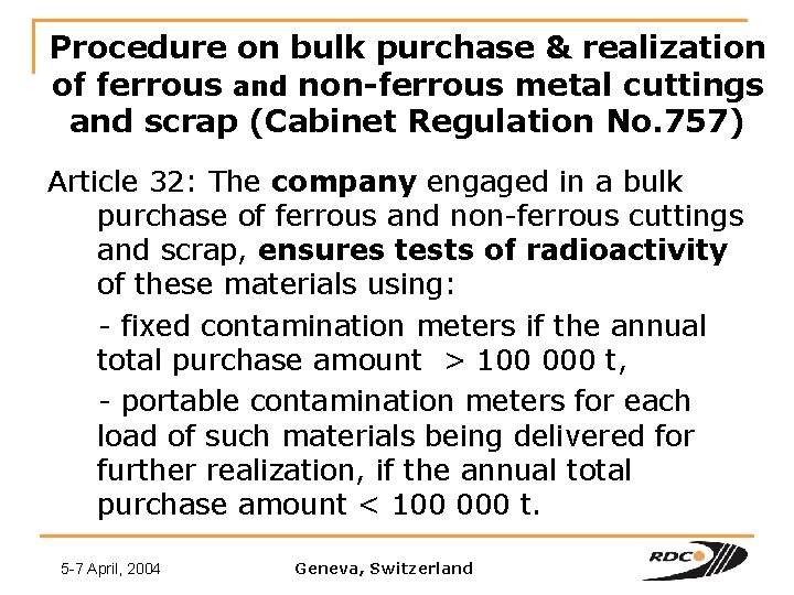 Procedure on bulk purchase & realization of ferrous and non-ferrous metal cuttings and scrap