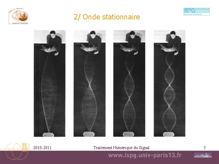 2/ Onde stationnaire 2010 -2011 Traitement Numérique du Signal 3 
