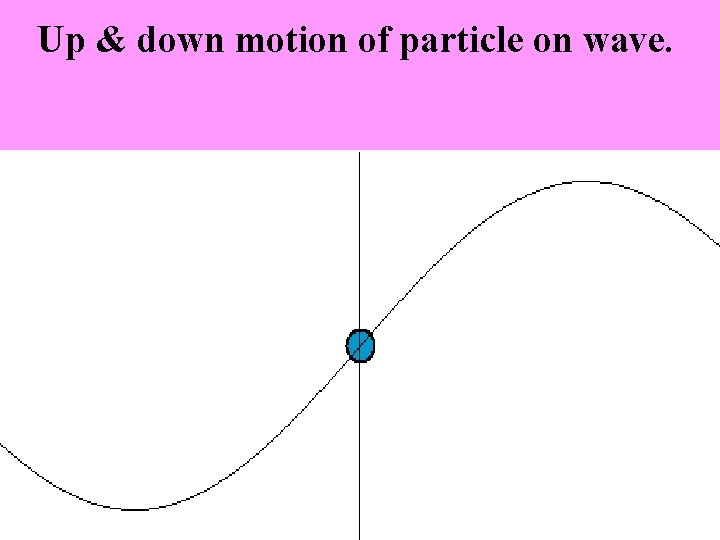 Up & down motion of particle on wave. 
