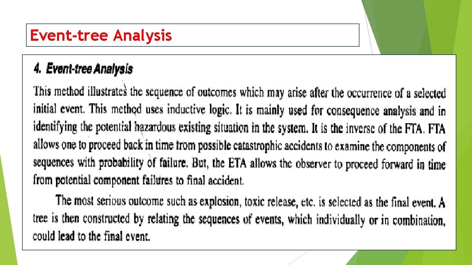 Event-tree Analysis 