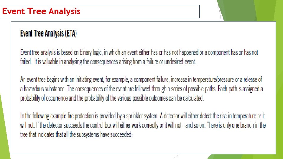 Event Tree Analysis 