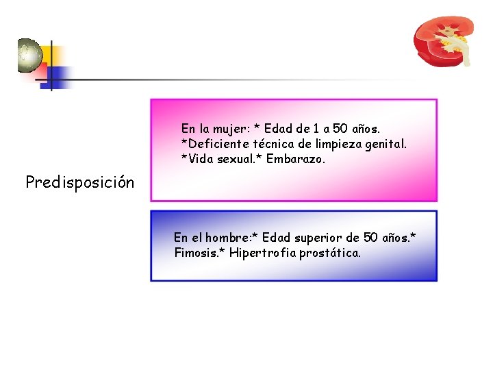 En la mujer: * Edad de 1 a 50 años. *Deficiente técnica de limpieza