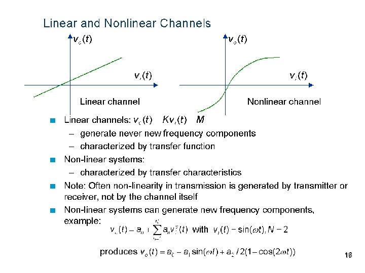 Linear and Nonlinear Channels Linear channel n n Nonlinear channel Linear channels: – generate