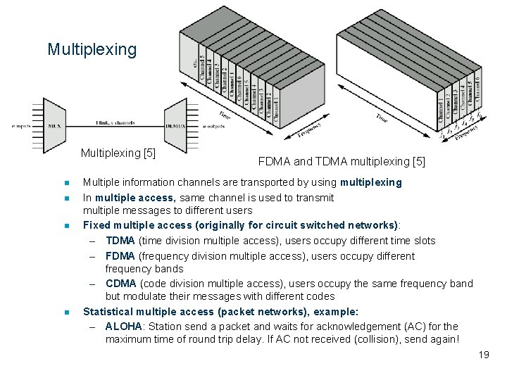 Multiplexing [5] n n FDMA and TDMA multiplexing [5] Multiple information channels are transported
