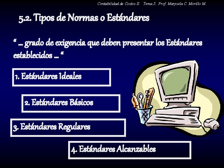 Contabilidad de Costos II. Tema 5. Prof. Marysela C. Morillo M. 5. 2. Tipos