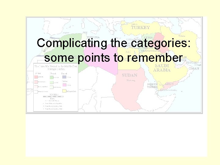 Complicating the categories: some points to remember 