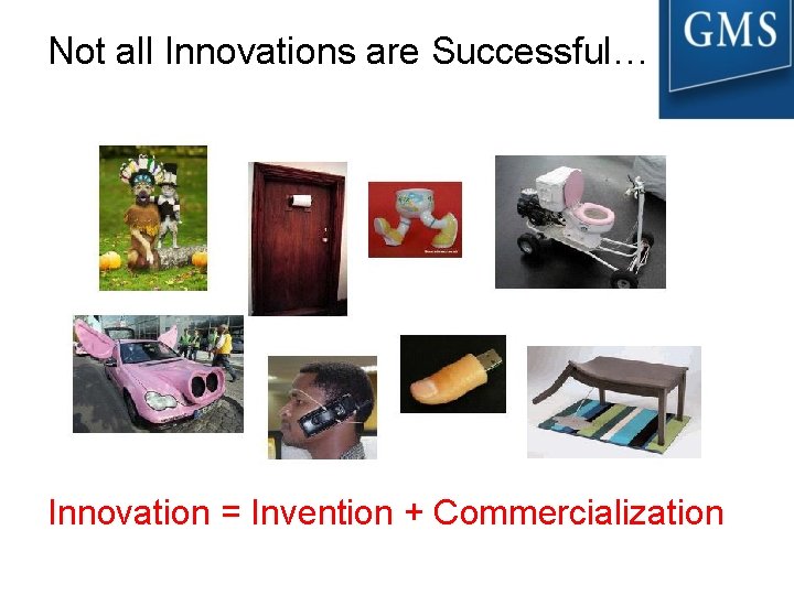 Not all Innovations are Successful… Innovation = Invention + Commercialization Not all Innovations are Successful… Innovation = Invention + Commercialization