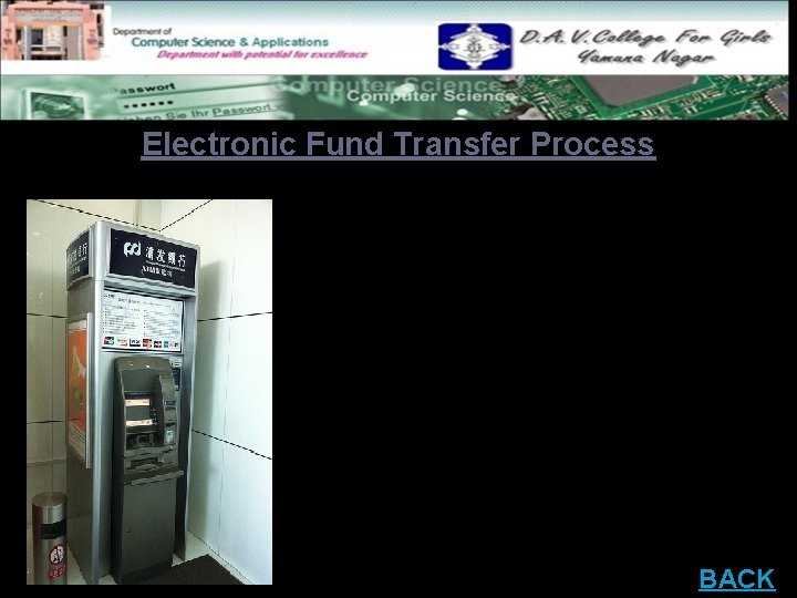Electronic Fund Transfer Process Now a day, internet based EFT is getting popularity. In