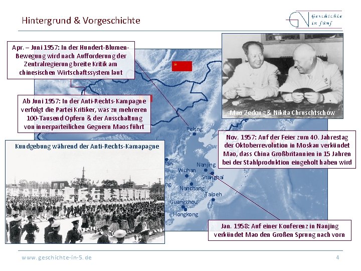 Hintergrund & Vorgeschichte Apr. – Juni 1957: In der Hundert-Blumen. Bewegung wird nach Aufforderung