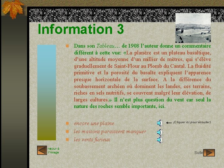 Information 3 n Dans son Tableau… de 1908 l’auteur donne un commentaire différent à