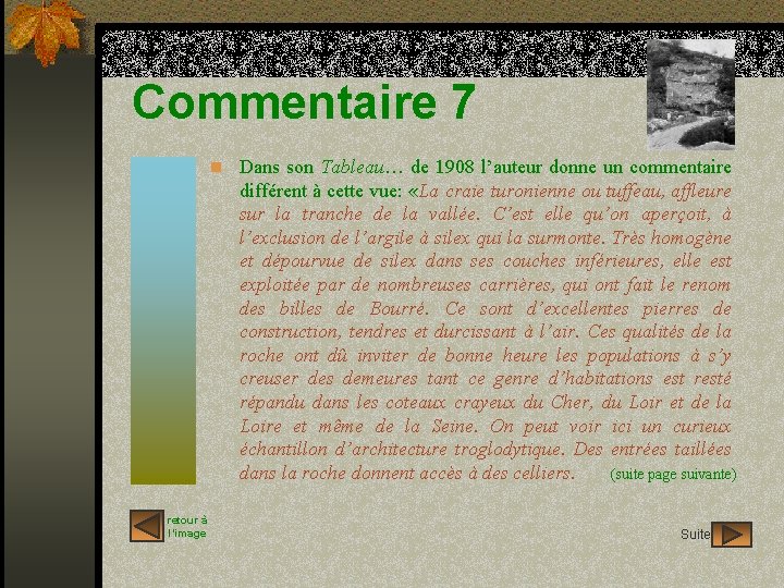 Commentaire 7 n Dans son Tableau… de 1908 l’auteur donne un commentaire différent à