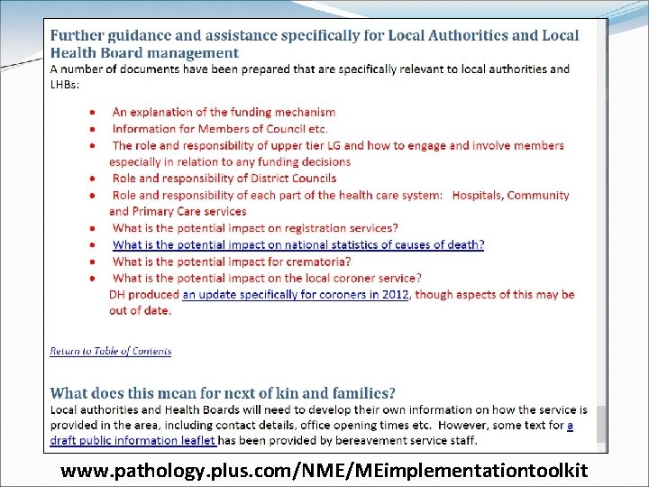 www. pathology. plus. com/NME/MEimplementationtoolkit 