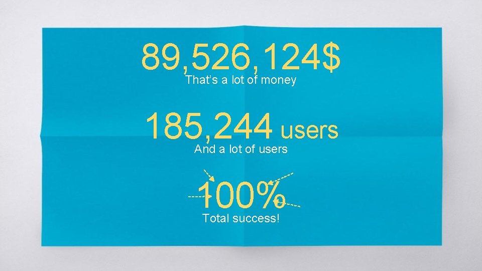 89, 526, 124$ That’s a lot of money 185, 244 users And a lot