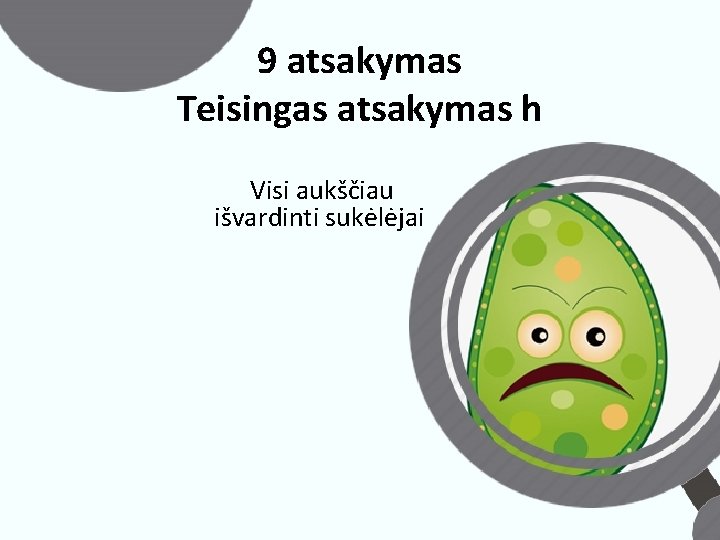 9 atsakymas Teisingas atsakymas h Visi aukščiau išvardinti sukėlėjai 