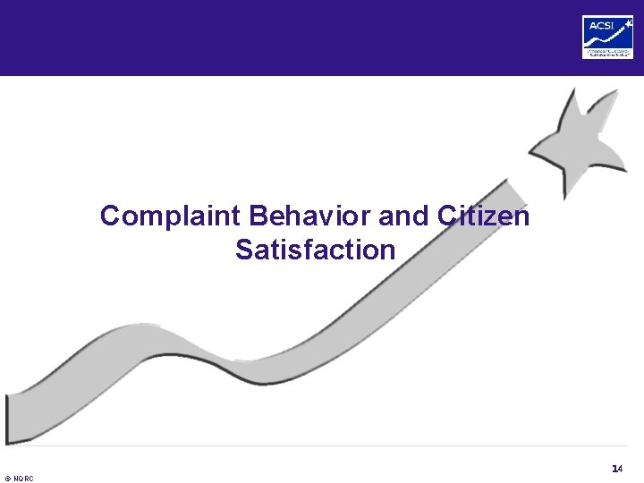 Complaint Behavior and Citizen Satisfaction 14 © NQRC 