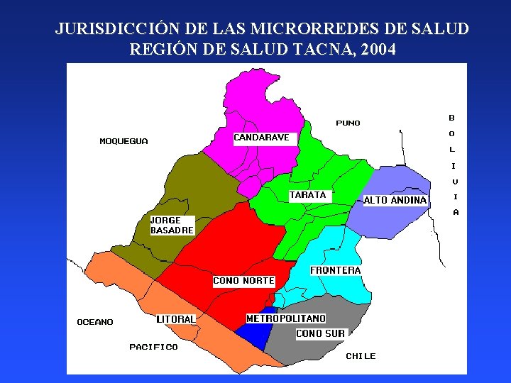 JURISDICCIÓN DE LAS MICRORREDES DE SALUD REGIÓN DE SALUD TACNA, 2004 