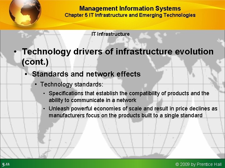 Management Information Systems Chapter 5 IT Infrastructure and Emerging Technologies IT Infrastructure • Technology