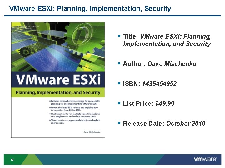 VMware ESXi: Planning, Implementation, Security § Title: VMware ESXi: Planning, Implementation, and Security § VMware ESXi: Planning, Implementation, Security § Title: VMware ESXi: Planning, Implementation, and Security §