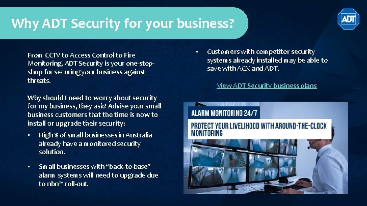 Why ADT Security for your business? From CCTV to Access Control to Fire Monitoring, Why ADT Security for your business? From CCTV to Access Control to Fire Monitoring,