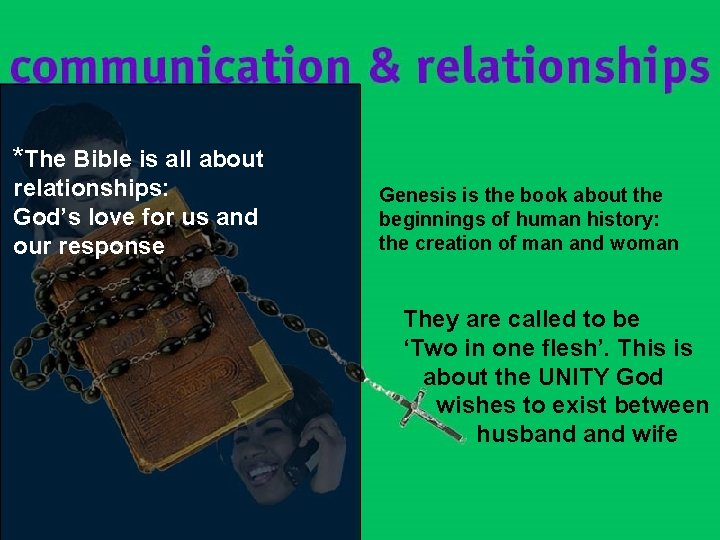 *The Bible is all about relationships: God’s love for us and our response Genesis *The Bible is all about relationships: God’s love for us and our response Genesis