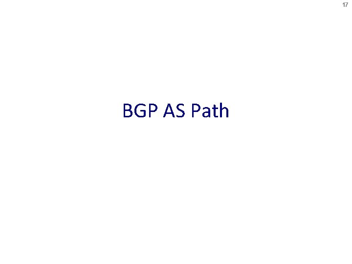 17 BGP AS Path 