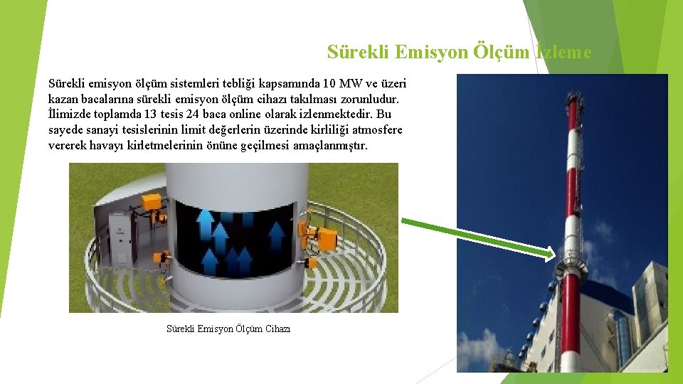 Sürekli Emisyon Ölçüm İzleme Sürekli emisyon ölçüm sistemleri tebliği kapsamında 10 MW ve üzeri