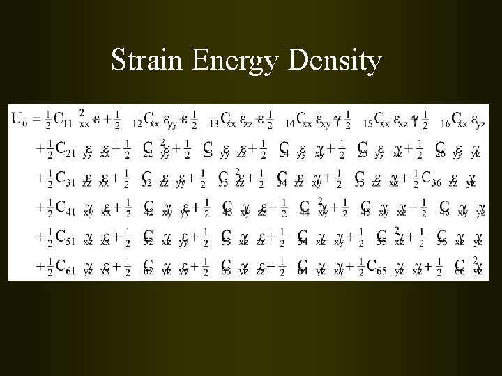 Strain Energy Density 