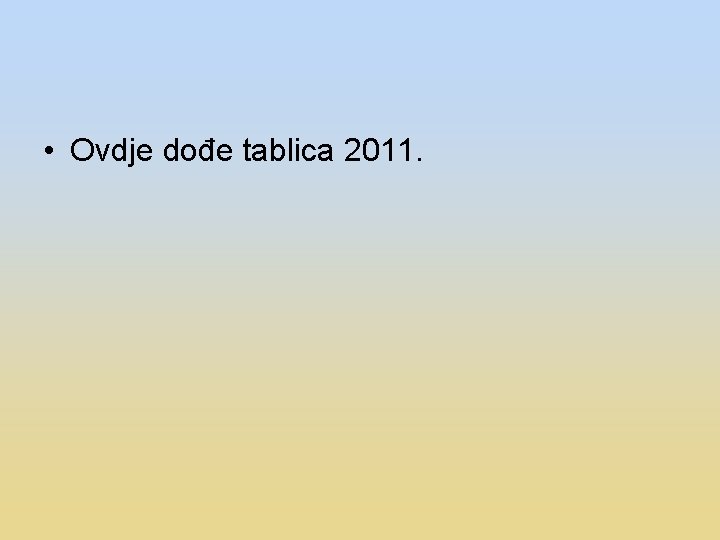  • Ovdje dođe tablica 2011. 
