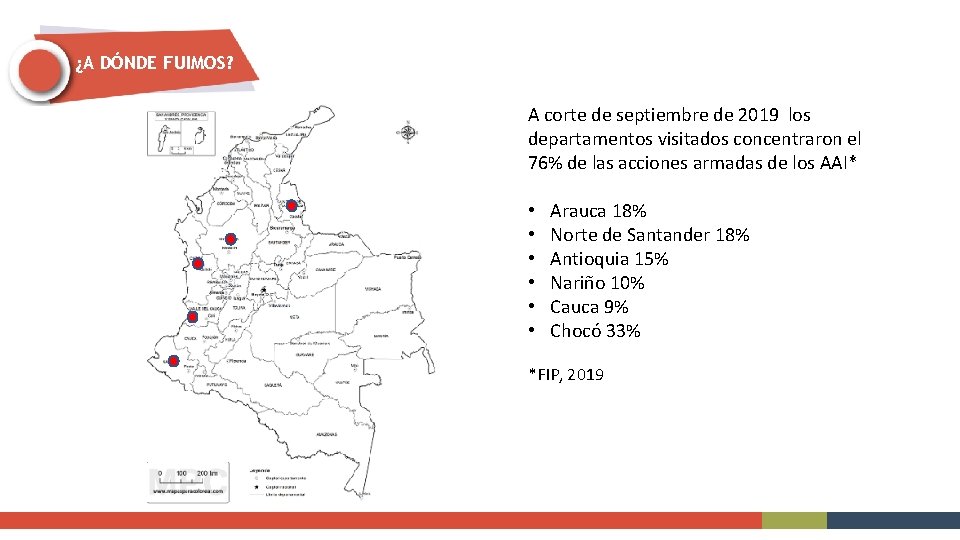 ¿A DÓNDE FUIMOS? A corte de septiembre de 2019 los departamentos visitados concentraron el