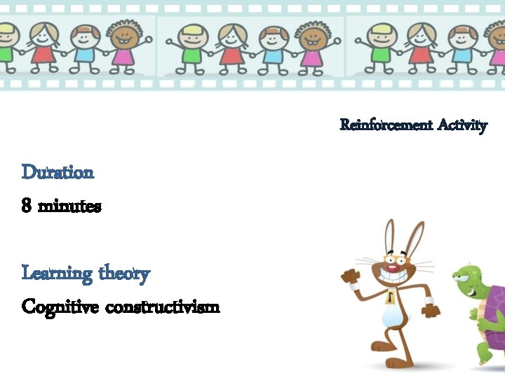 Reinforcement Activity Duration 8 minutes Learning theory Cognitive constructivism 