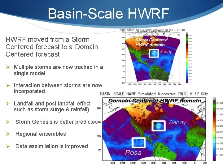 Basin-Scale HWRF moved from a Storm Centered forecast to a Domain Centered forecast Ø