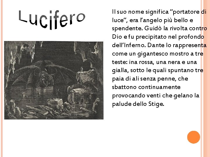 Il suo nome significa “portatore di luce”, era l’angelo più bello e spendente. Guidò