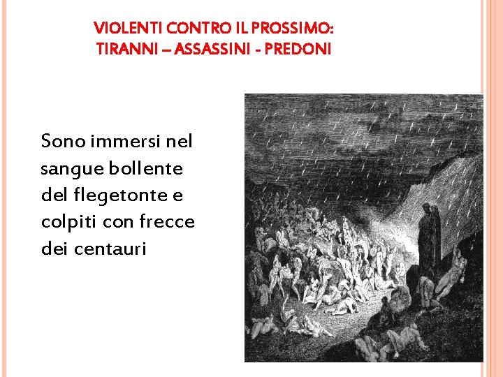 VIOLENTI CONTRO IL PROSSIMO: TIRANNI – ASSASSINI - PREDONI Sono immersi nel sangue bollente