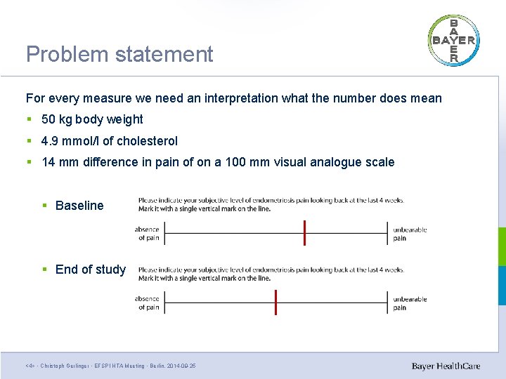 Problem statement For every measure we need an interpretation what the number does mean Problem statement For every measure we need an interpretation what the number does mean