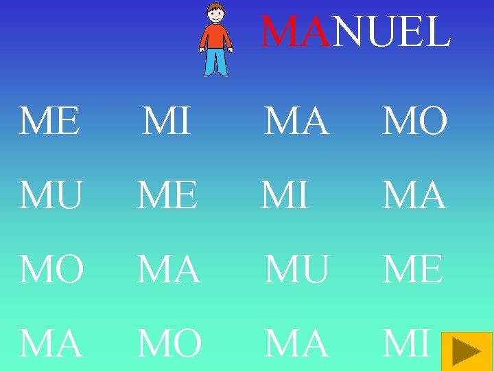 MANUEL ME MI MA MO MU ME MI MA MO MA MU ME MA