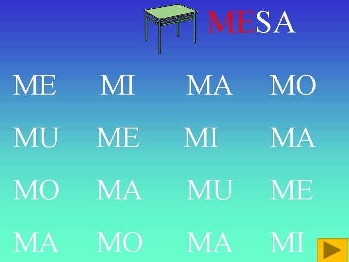 MESA ME MI MA MO MU ME MI MA MO MA MU ME MA