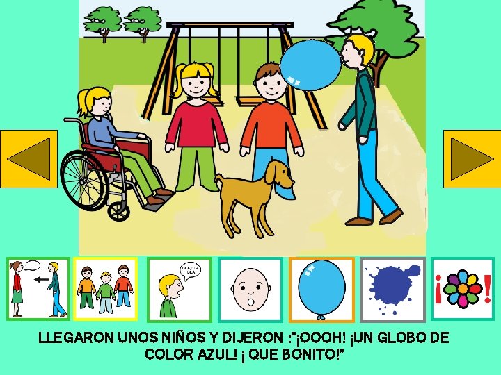 LLEGARON UNOS NIÑOS Y DIJERON : ”¡OOOH! ¡UN GLOBO DE COLOR AZUL! ¡ QUE