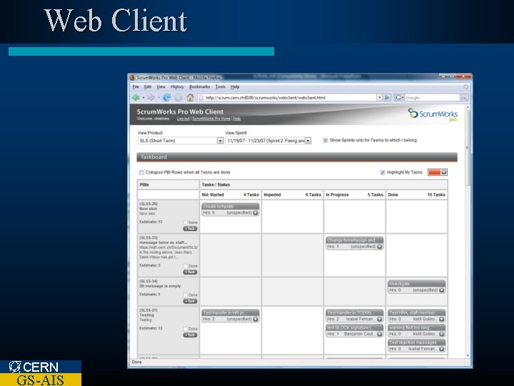 Web Client CERN GS-AIS 