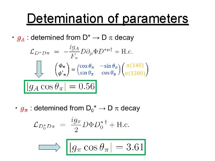 Detemination of parameters 