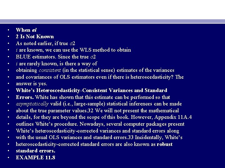  • • • • • When σi 2 Is Not Known As noted