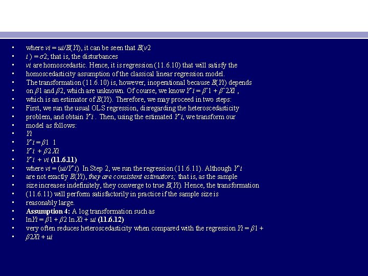  • • • • • • where vi = ui/E(Yi), it can be