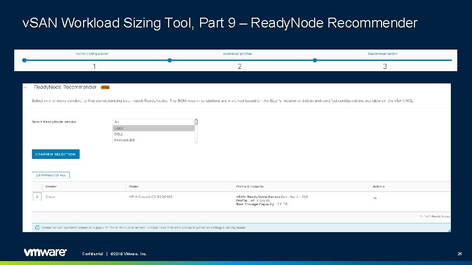 v. SAN Workload Sizing Tool, Part 9 – Ready. Node Recommender Confidential │ ©