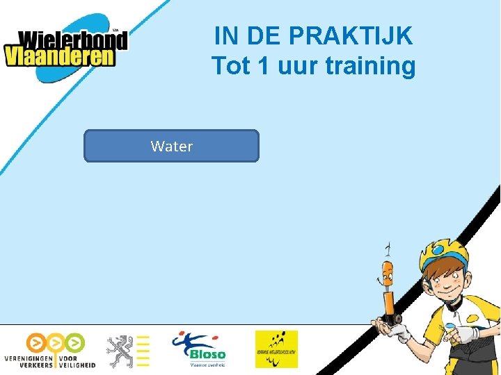 IN DE PRAKTIJK Tot 1 uur training Water 