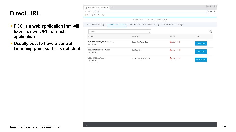 Direct URL § PCC is a web application that will have its own URL