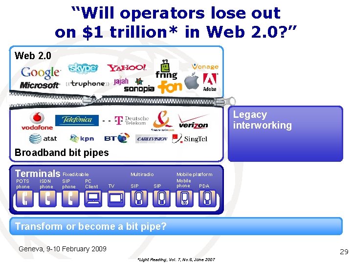 “Will operators lose out on $1 trillion* in Web 2. 0? ” Web 2. “Will operators lose out on $1 trillion* in Web 2. 0? ” Web 2.