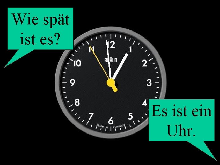 Wie spät ist es? Es ist ein Uhr. 