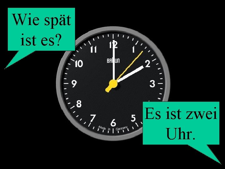Wie spät ist es? Es ist zwei Uhr. 