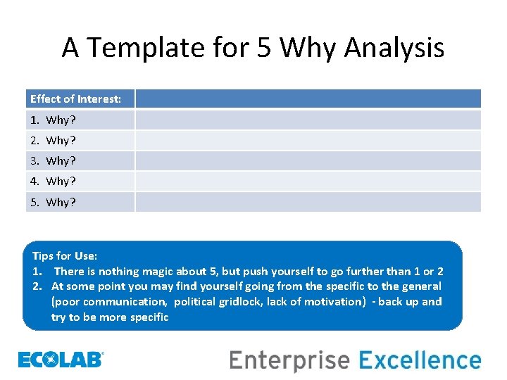 A Template for 5 Why Analysis Effect of Interest: 1. Why? 2. Why? 3.