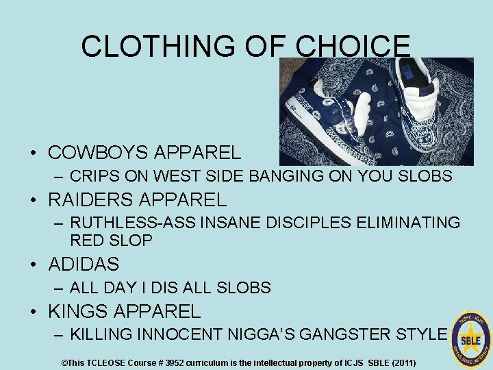 CLOTHING OF CHOICE • COWBOYS APPAREL – CRIPS ON WEST SIDE BANGING ON YOU